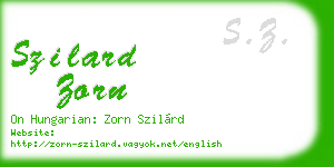 szilard zorn business card